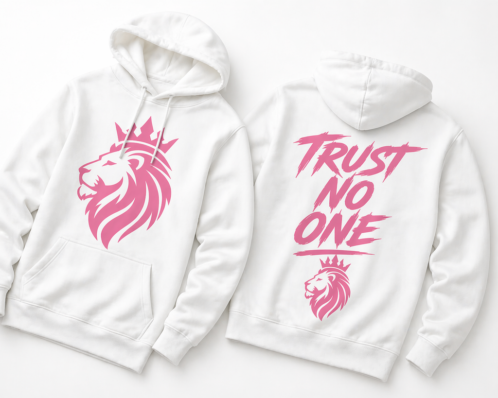 Lionheart Pink Crown Hoodie “Trust No One” Streetwear Unisex