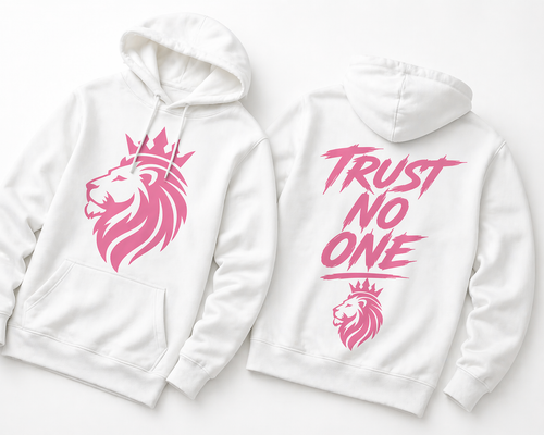 Lionheart Pink Crown Hoodie “Trust No One” Streetwear Unisex