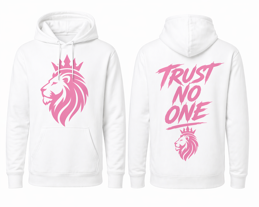 Lionheart Pink Crown Hoodie “Trust No One” Streetwear Unisex