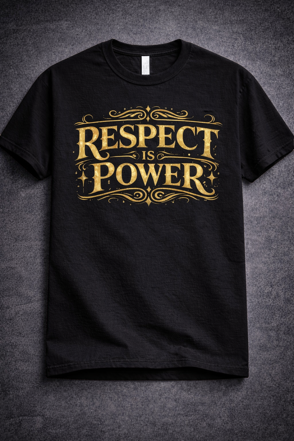 Respect Is Power Black T-Shirt Gold Edition