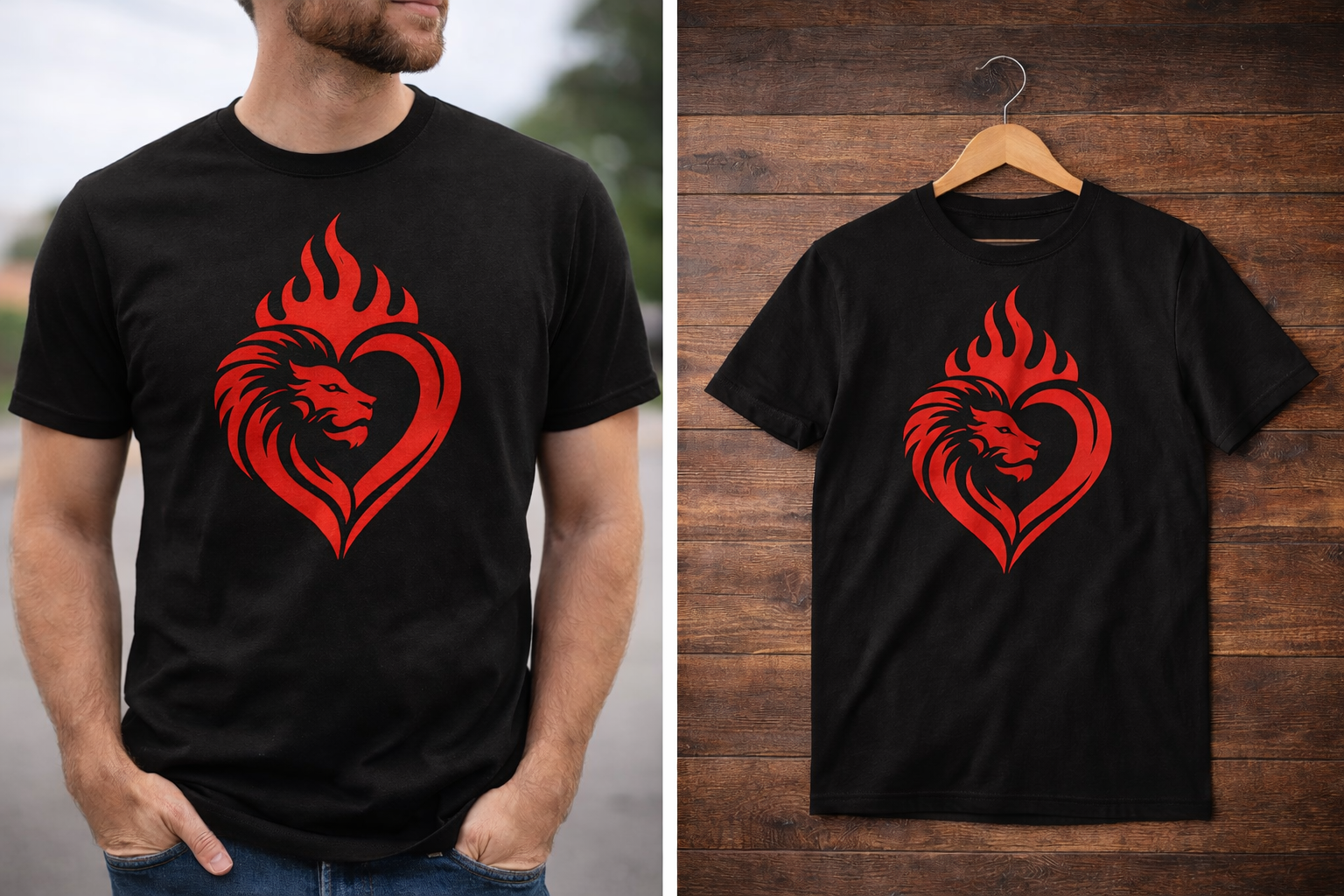 Lionheart Flame Graphic T-Shirt